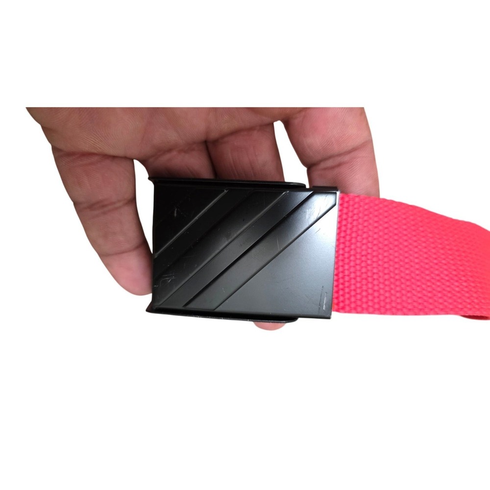 Adidas Red Woven Belt Black Metal Buckle Size OS